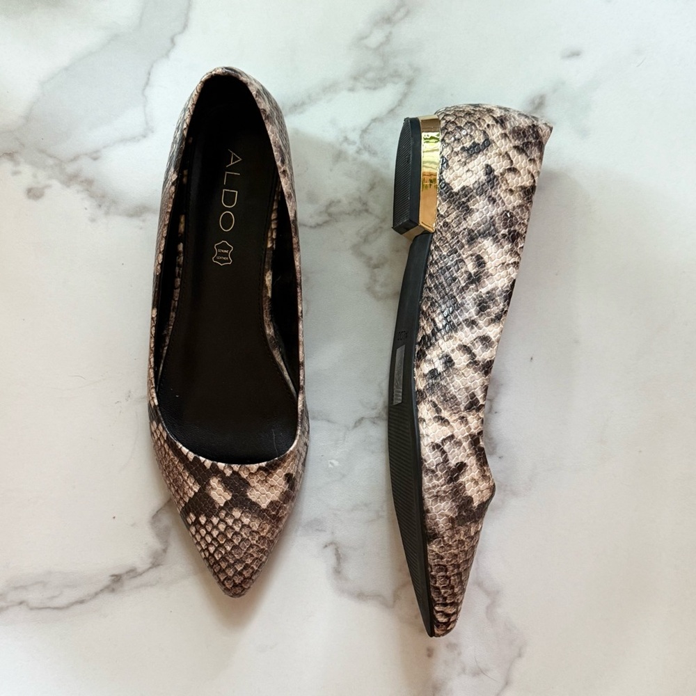 Aldo Snakeskin Print Flats